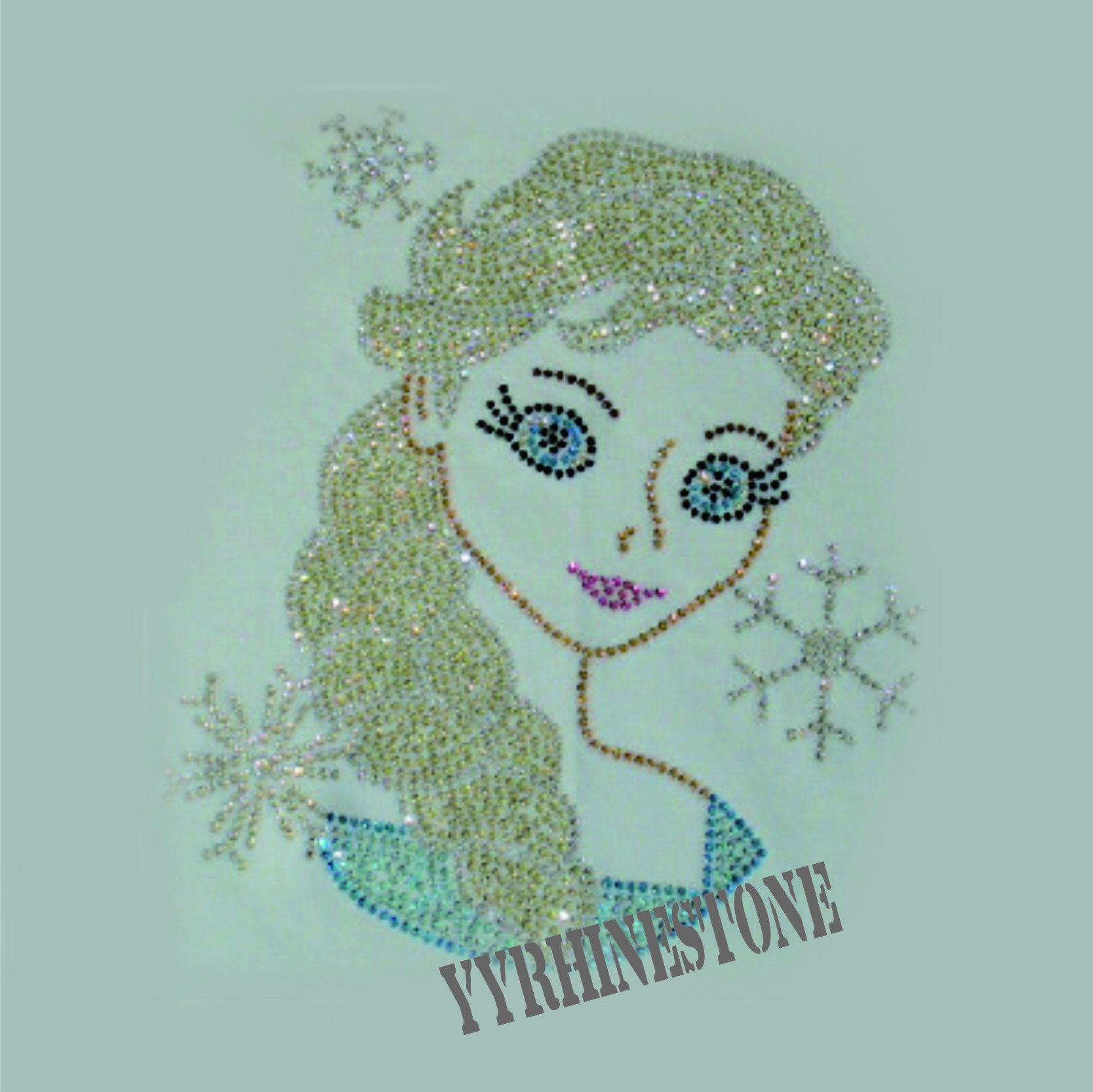 Frozen Elsa hotfix Rhinestone Transfers