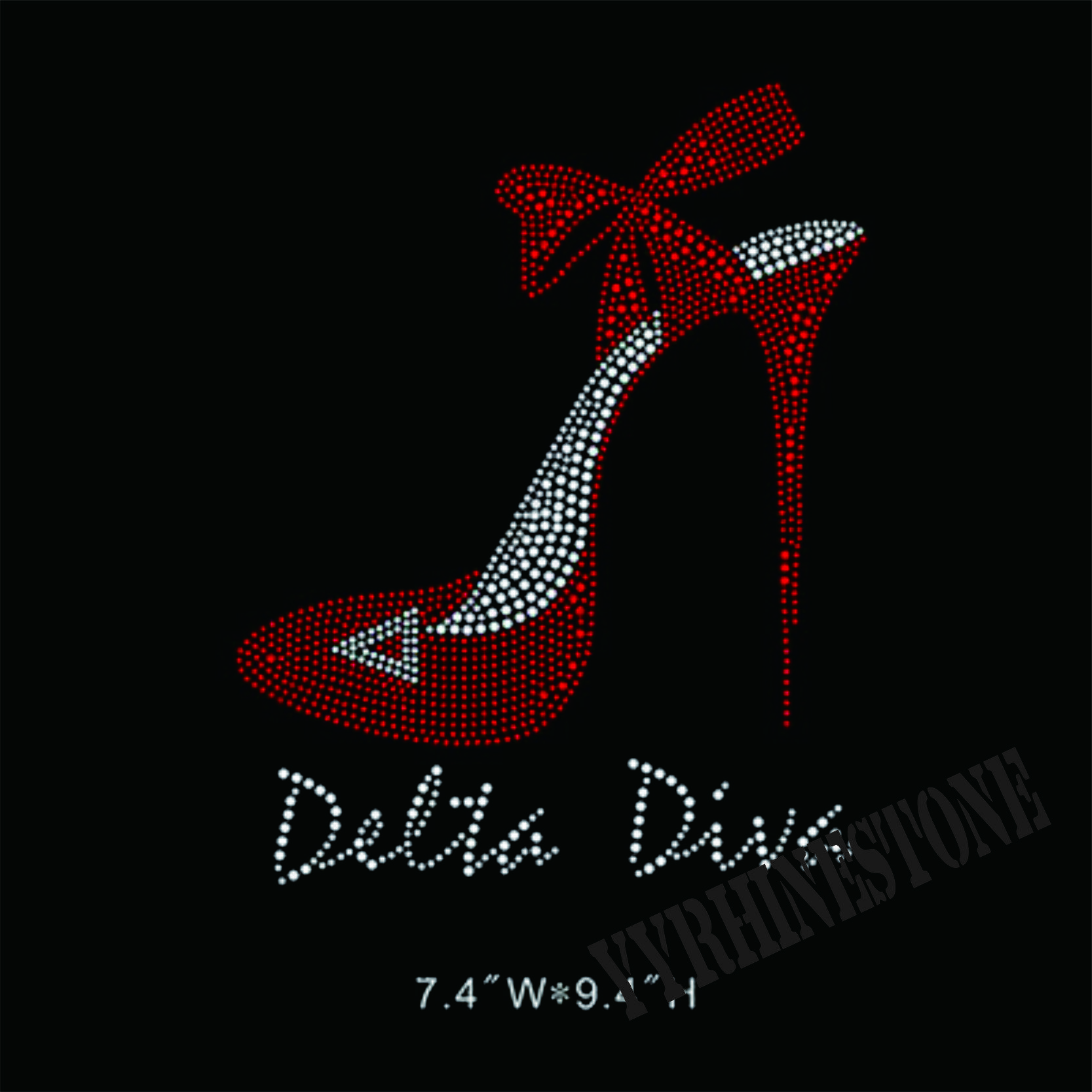 delta diva high heel shoe rhinestone transfer