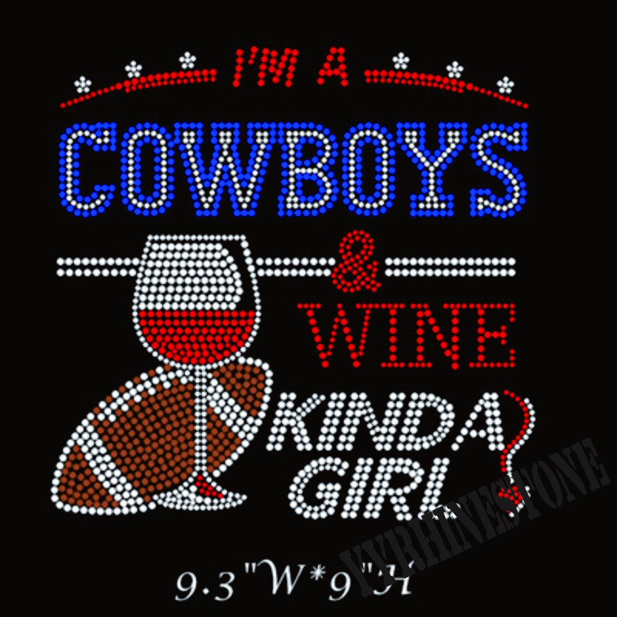 i'm a cowboy and wine kinda girl rhinestone transfer