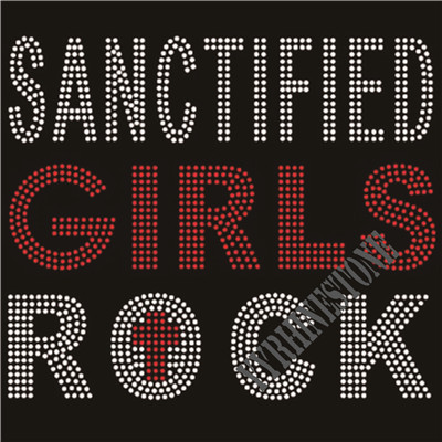 Sanctified Girls Rock rhinestone transfer